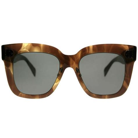 celine cl41444|Celine CL41444/S 07B Havana Brown Kim Square Sunglasses .